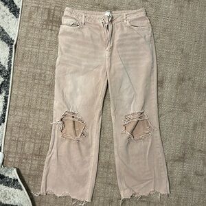 Vervet Pink Distressed Cropped Jeans Size 31